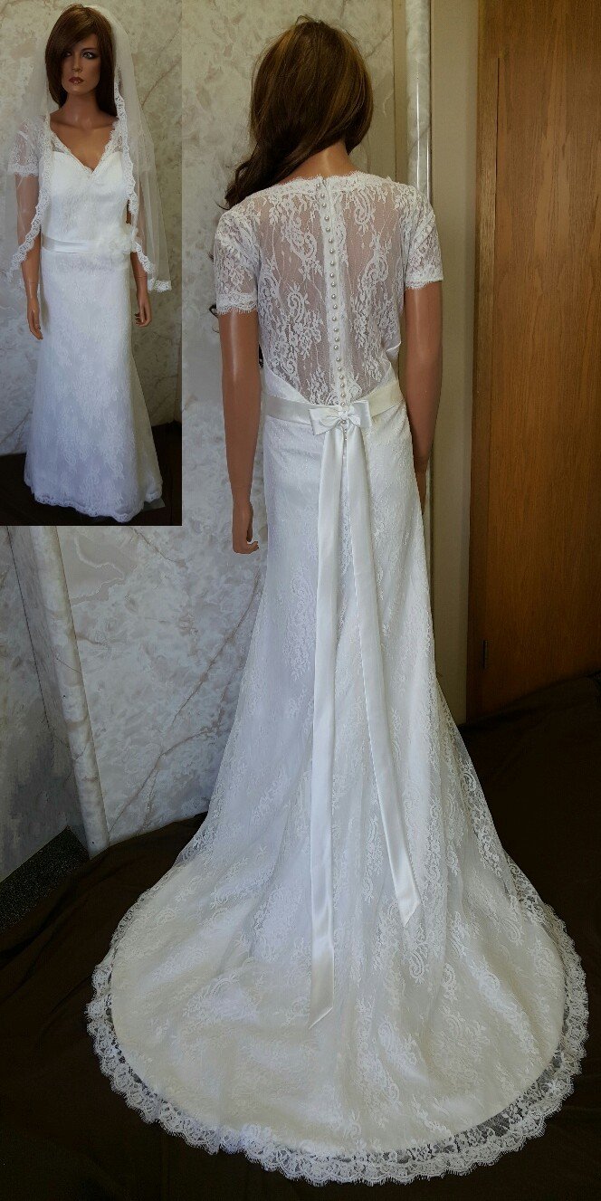 wedding dress with sheer back